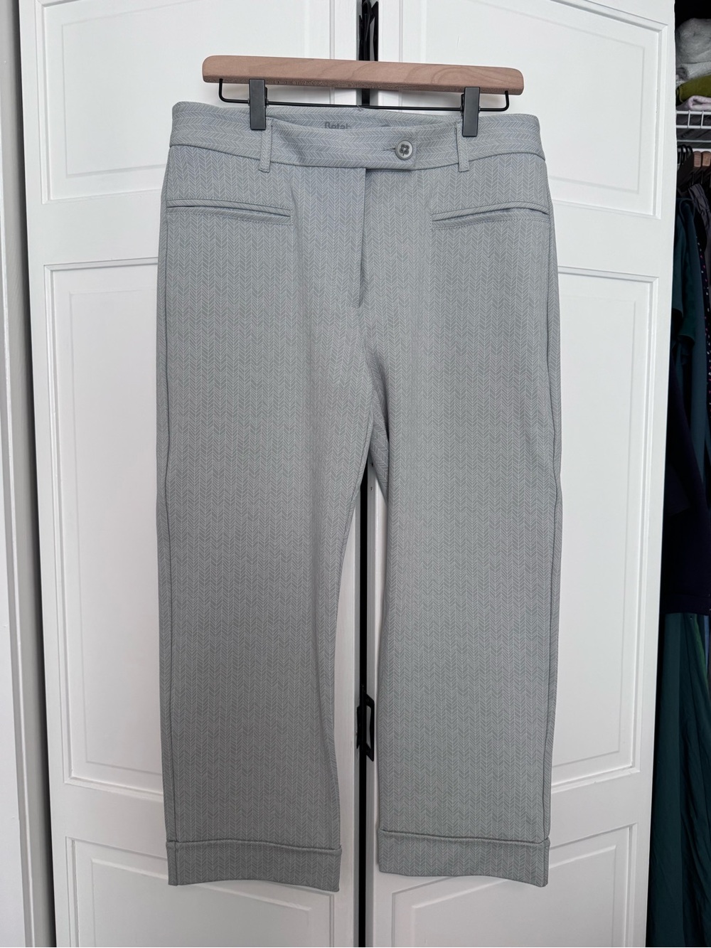 Light Gray/ blue Women's Cropped Dress Pants